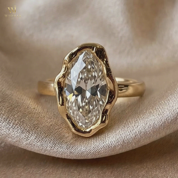 Marquise diamond ring available in yellow white and rose gold