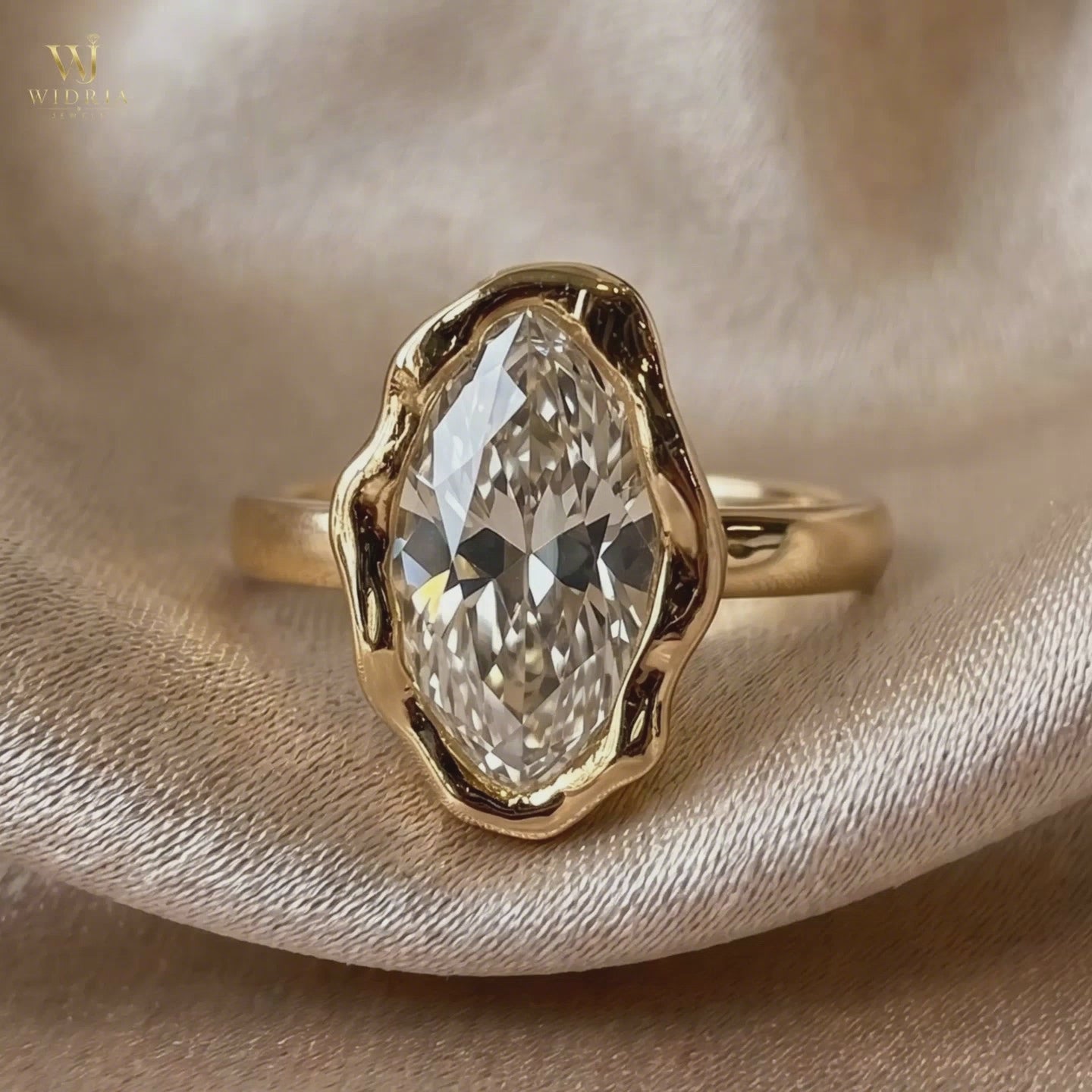 Marquise diamond ring available in yellow white and rose gold