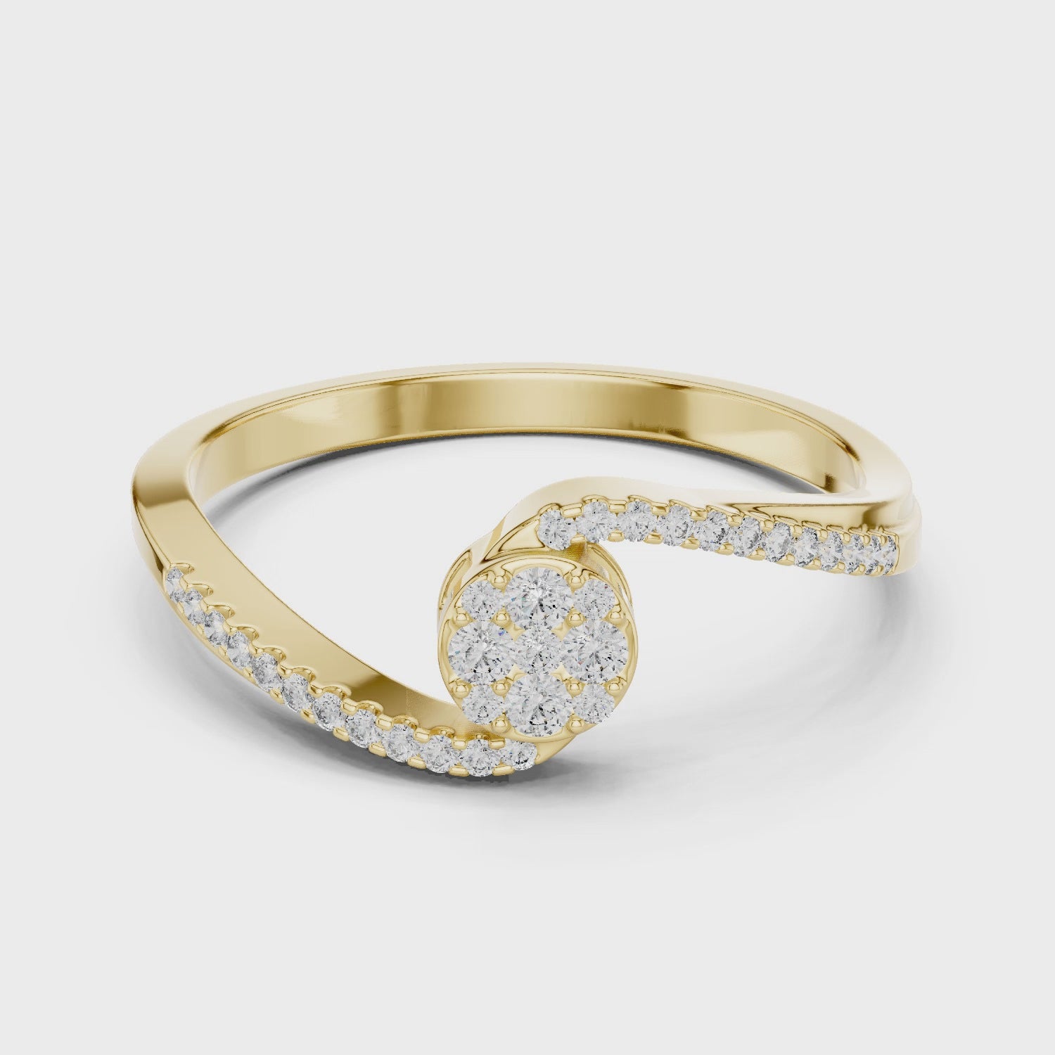 Elegant Spiral Lab-Grown Diamond Ring in 14K/18K Rose Gold