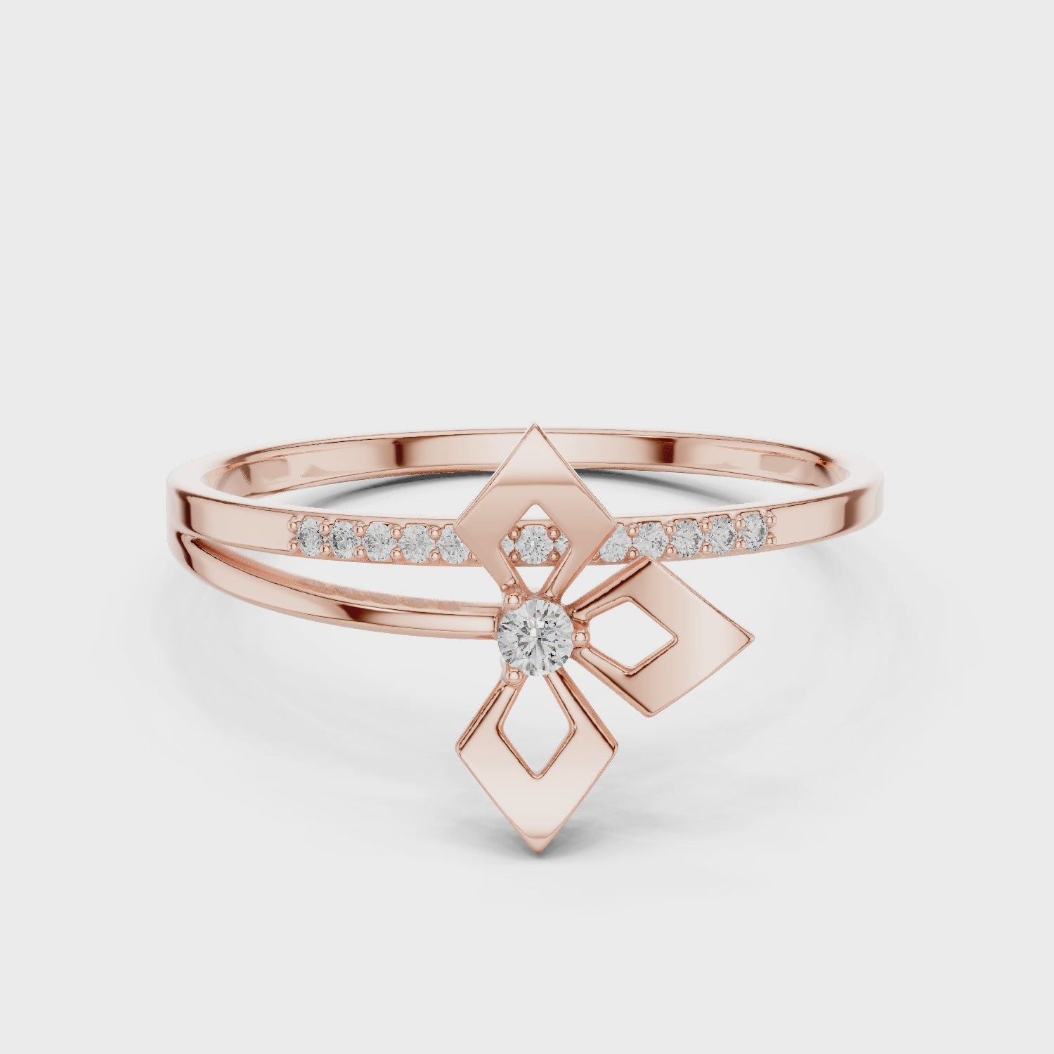 Elegant Bow Design Diamond Ring