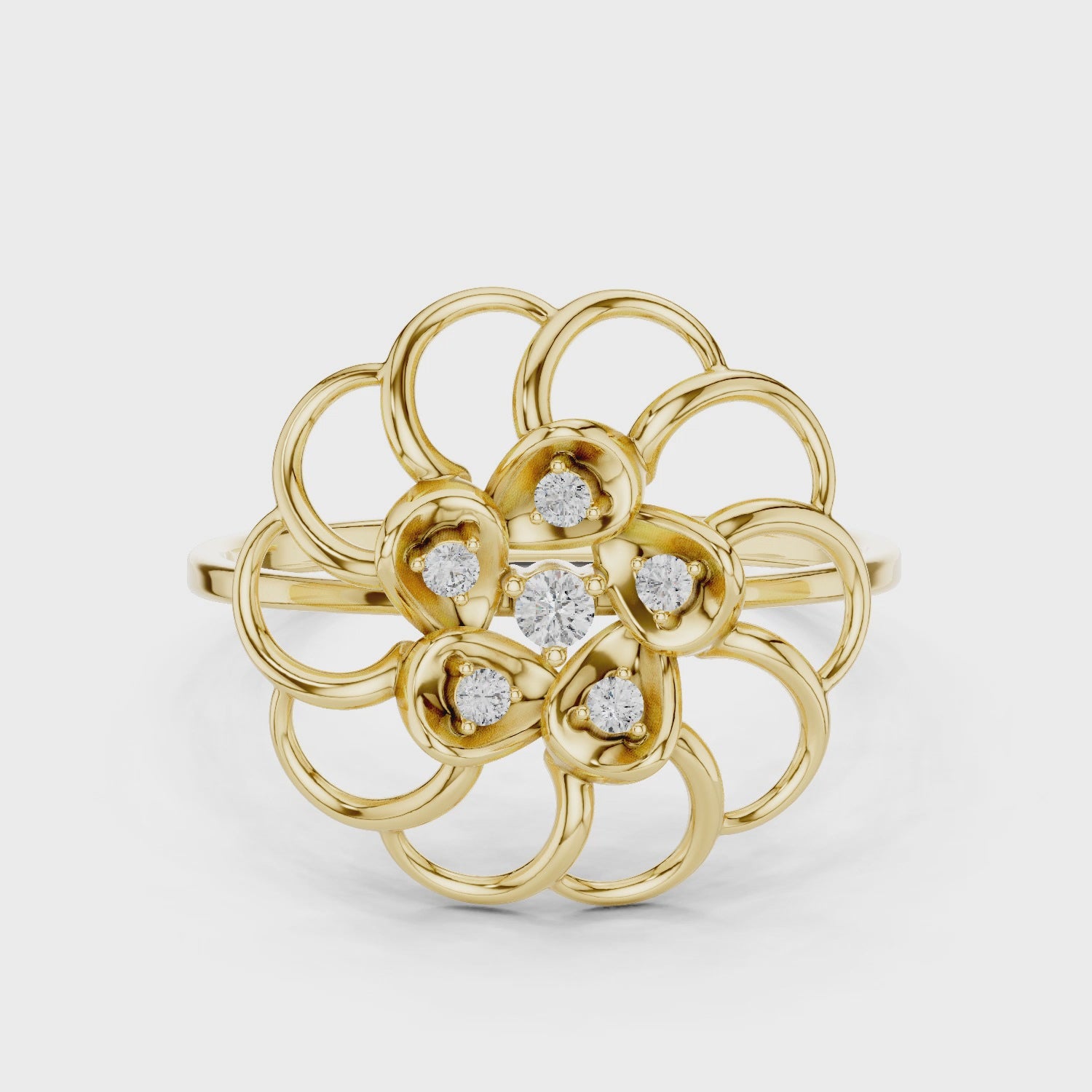 Elegant Floral Cluster Lab Grown Diamond Ring