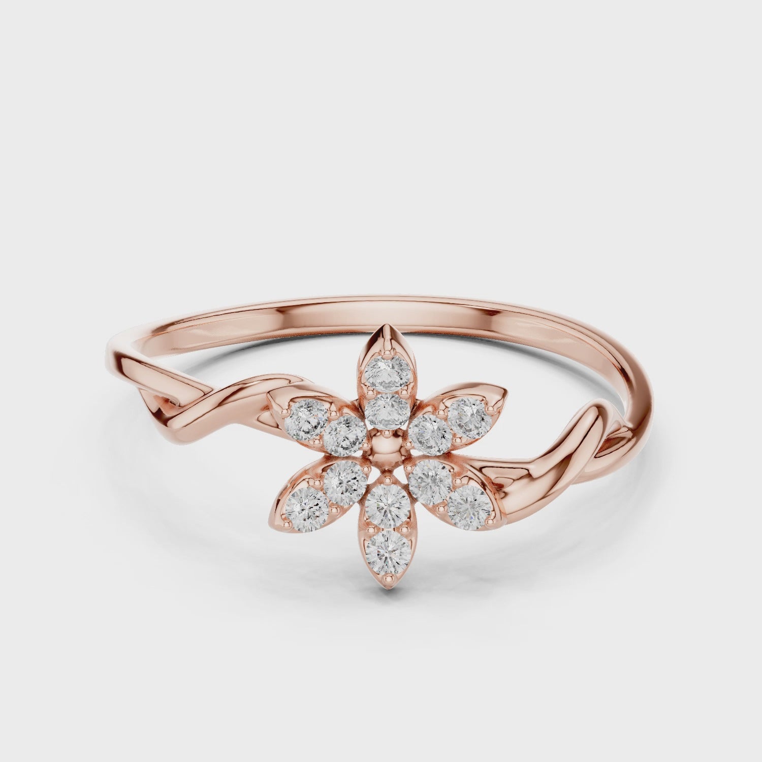 Elegant Rose Gold Lab-Grown Diamond Bow Ring