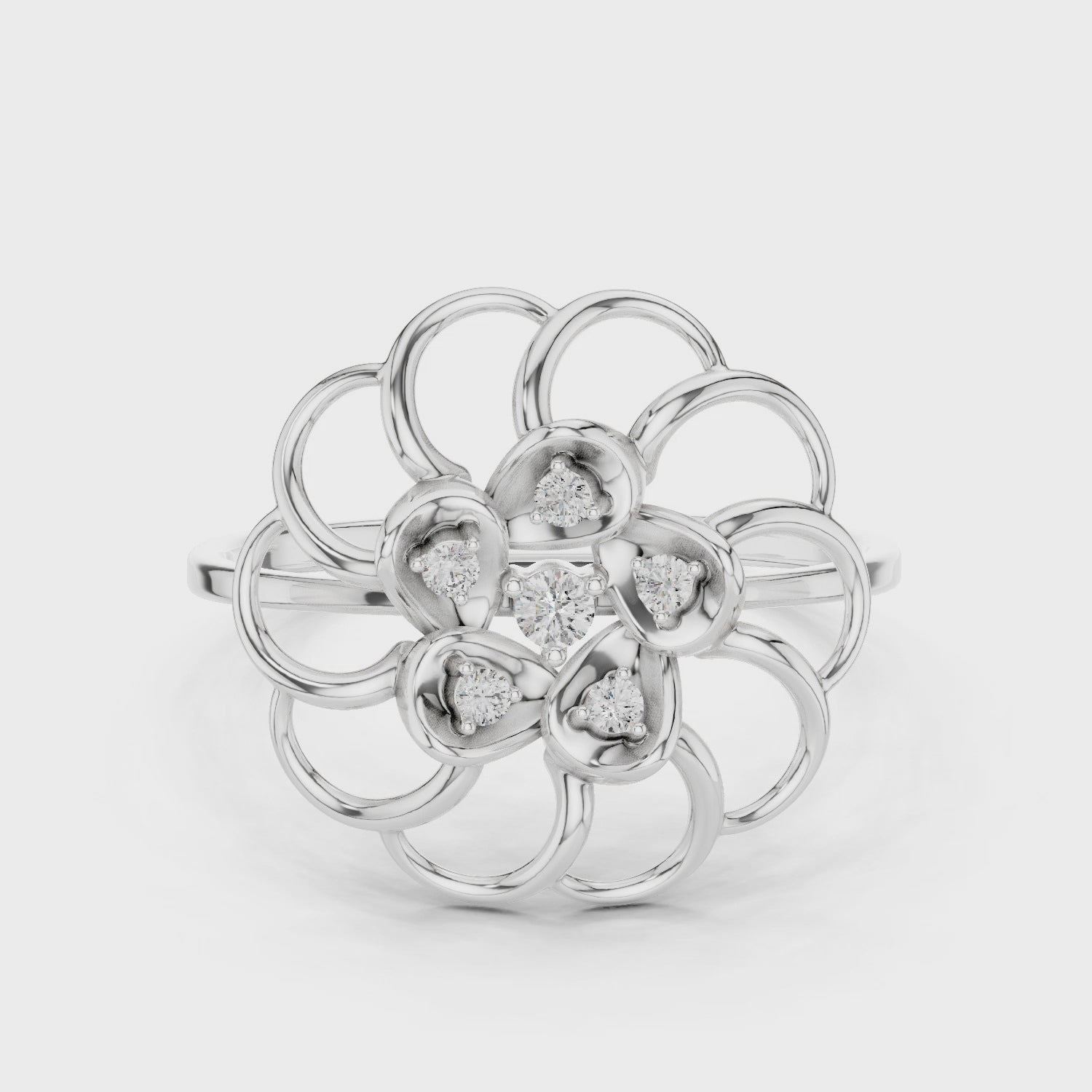 Elegant Floral Cluster Lab Grown Diamond Ring